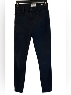 FRAME Ali High Rise Cigarette Jeans in Black - Size 25 - Sleek Tailored Fit